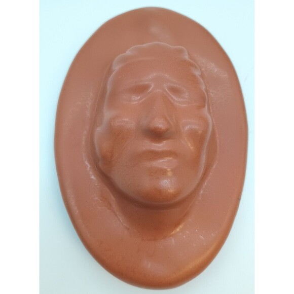 Vtg Van Briggle Art Pottery Figural Wall Plaques Native American Set 2 Brown - Picture 5 of 7